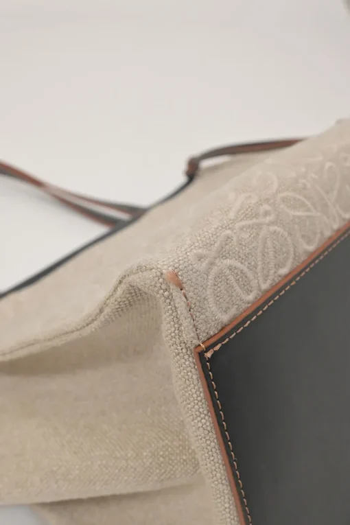 Beige Anagram canvas jacquard and leather Cushion tote