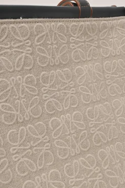 Beige Anagram canvas jacquard and leather Cushion tote