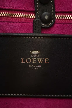 Beige and pink leather Luca Anagram shoulder bag with whipstitched flap