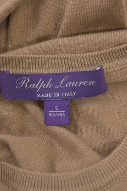 Beige cashmere sleeveless round neck vest