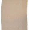 Beige cashmere-silk blend fringe wrap shawl