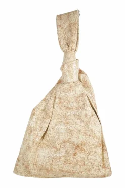 Beige cracked pattern leather 'Twist' bag