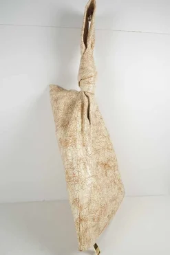 Beige cracked pattern leather 'Twist' bag