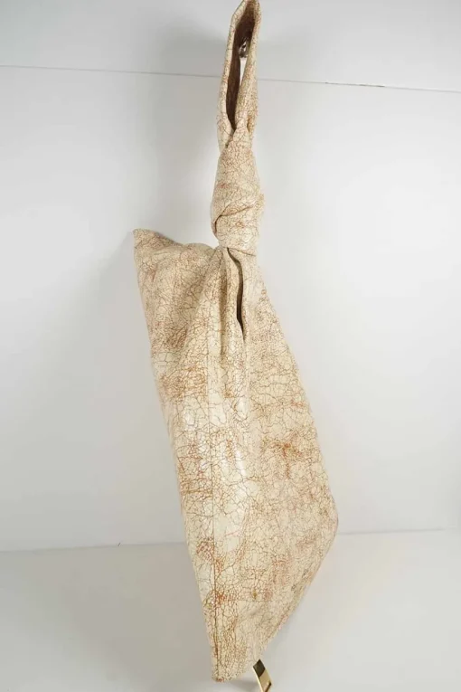Beige cracked pattern leather 'Twist' bag