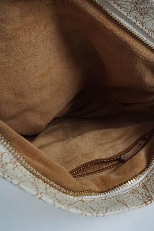 Beige cracked pattern leather 'Twist' bag