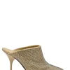 Beige crystal-embellished leather Sparkle Dot sock heeled mules