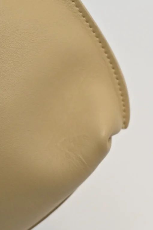 Beige grained leather Suzanne hobo shoulder bag with gold-tone metallic hardware