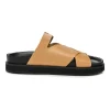 Beige Leather Kate cross-strap sandals