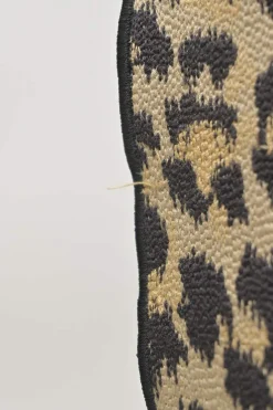 Beige Mizza embroidery leopard jacquard canvas Lady D-Lite bag with detachable shoulder strap