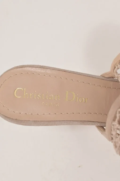 Beige paneled suede and fishnet Naughtily-D pointed-toe slingback booties