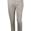 Beige tapered pants with side and back pockets