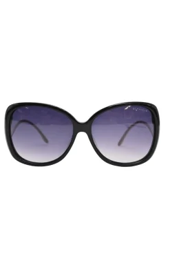 Black acetate and metal oversized gradient square-shaped sunglasses with sculpted arms