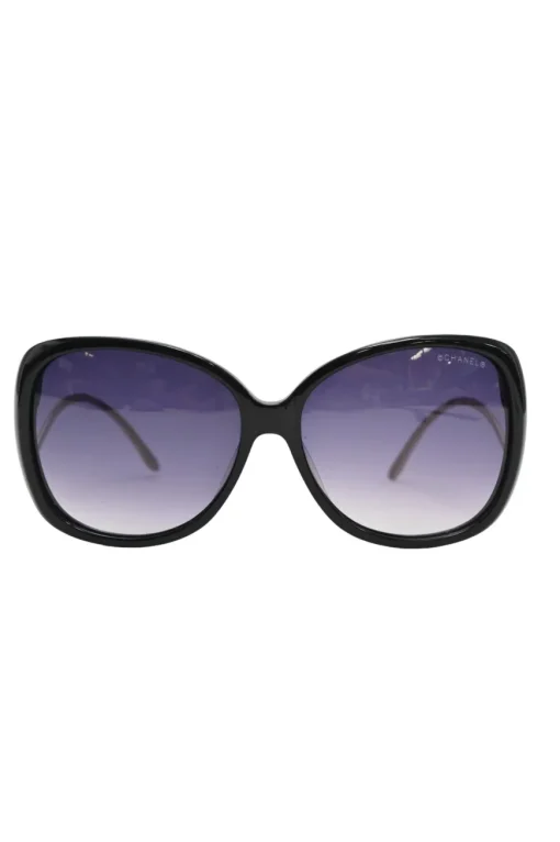 Black acetate and metal oversized gradient square-shaped sunglasses with sculpted arms