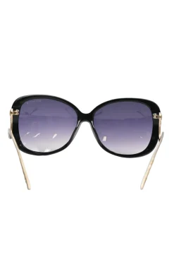 Black acetate and metal oversized gradient square-shaped sunglasses with sculpted arms