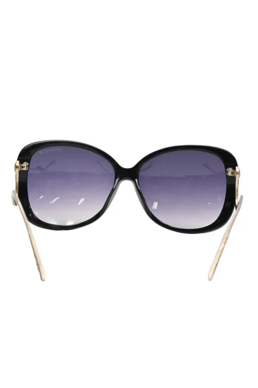Black acetate and metal oversized gradient square-shaped sunglasses with sculpted arms