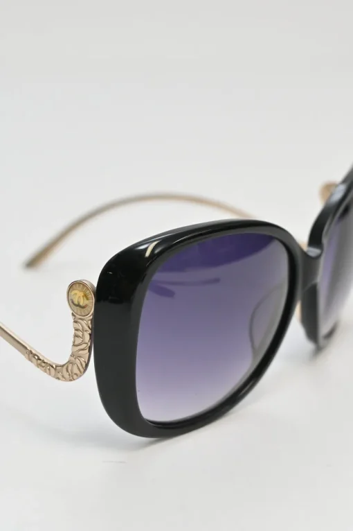 Black acetate and metal oversized gradient square-shaped sunglasses with sculpted arms