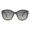 Black acetate and polarised polycarbonate oversized round sunglasses