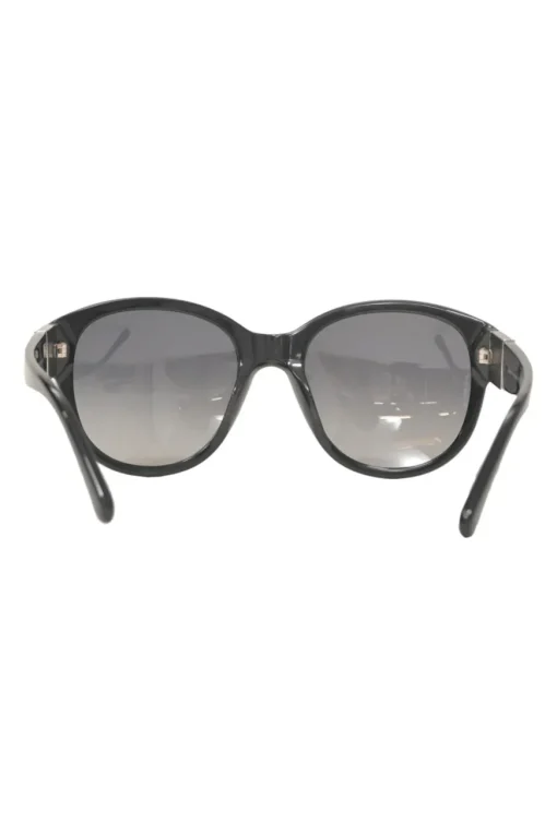 Black acetate and polarised polycarbonate oversized round sunglasses