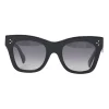Black acetate and tinted polycarbonate square cat-eye sunglasses