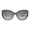 Black acetate and tinted polycarbonate oversized cat-eye sunglasses with crystal-embellished rose gold metal arms