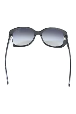 Black acetate and tinted polycarbonate oversized sunglasses with silver-finish Coco Mark motif at temples