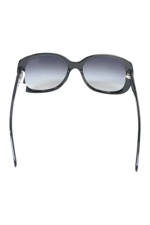 Black acetate and tinted polycarbonate oversized sunglasses with silver-finish Coco Mark motif at temples