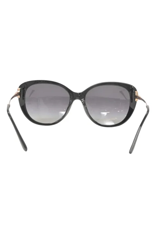 Black acetate and tinted polycarbonate oversized cat-eye sunglasses with crystal-embellished rose gold metal arms