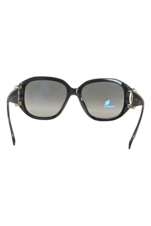 Black acetate and tinted polycarbonate oversized sunglasses with crystal-embellished Coco Mark temples