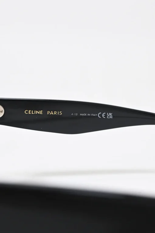 Black acetate and tinted polycarbonate square cat-eye sunglasses
