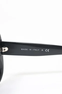 Black acetate and tinted polycarbonate oversized sunglasses with silver-finish Coco Mark motif at temples