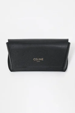 Black acetate and tinted polycarbonate square cat-eye sunglasses