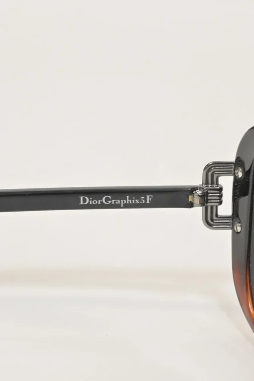 Black acetate and tinted polycarbonate oversized DiorGraphix3 F square sunglasses