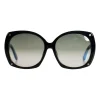 Black acetate butterfly sunglasses with ombre lenses