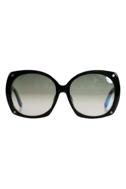 Black acetate butterfly sunglasses with ombre lenses