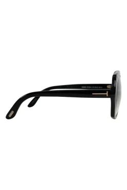 Black acetate butterfly sunglasses with ombre lenses