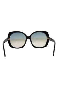 Black acetate butterfly sunglasses with ombre lenses