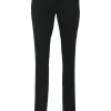 Black acetate-blend low-rise pleat-front tapered leg tailored trousers