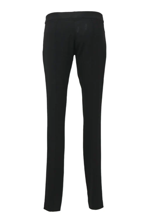 Black acetate-blend low-rise pleat-front tapered leg tailored trousers