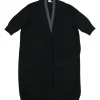 Black and anthracite blue cashmere short sleeve cocoon cardigan