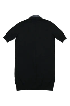 Black and anthracite blue cashmere short sleeve cocoon cardigan