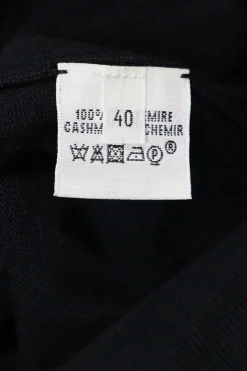 Black and anthracite blue cashmere short sleeve cocoon cardigan