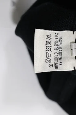 Black and anthracite blue cashmere short sleeve cocoon cardigan