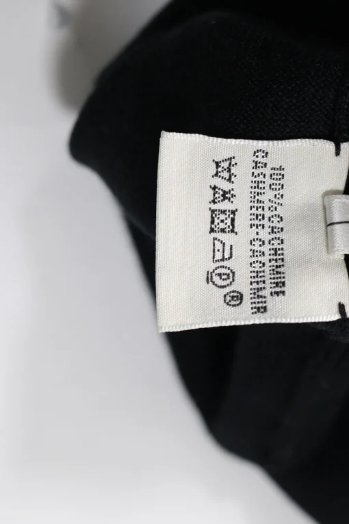 Black and anthracite blue cashmere short sleeve cocoon cardigan