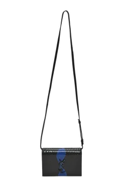 Black and blue python-embossed leather Kate Toy bag with adjustable leather strap