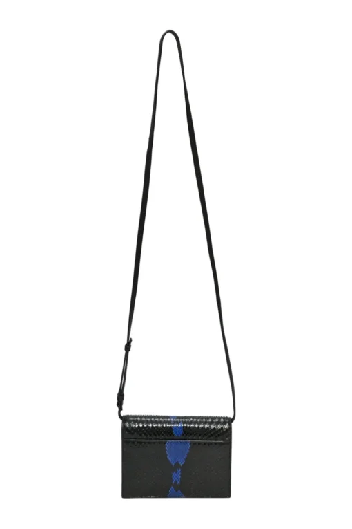 Black and blue python-embossed leather Kate Toy bag with adjustable leather strap