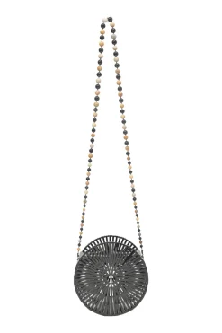 Black and brown acrylic Luna crossbody bag