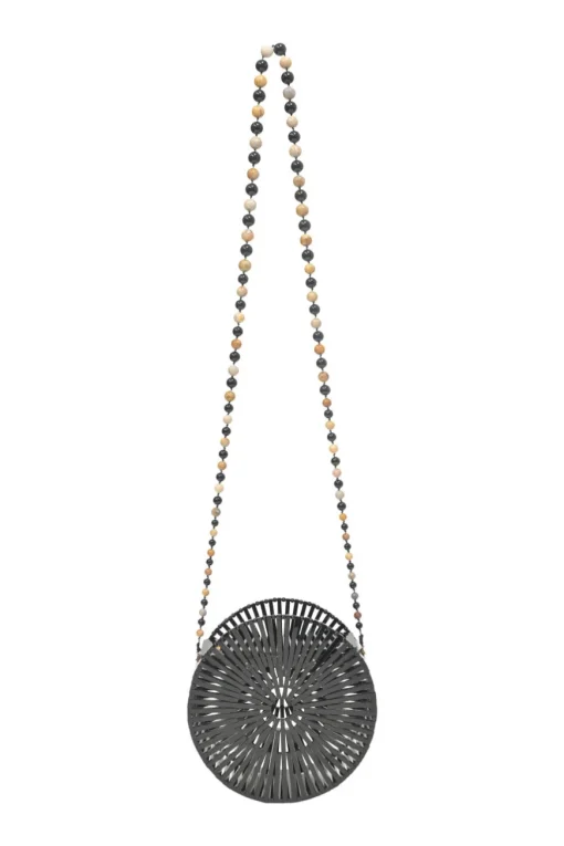 Black and brown acrylic Luna crossbody bag