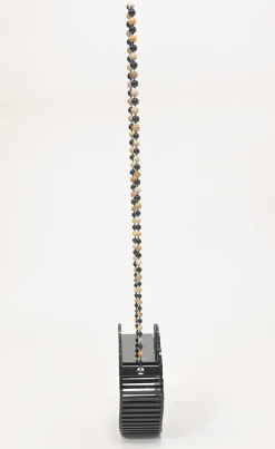 Black and brown acrylic Luna crossbody bag
