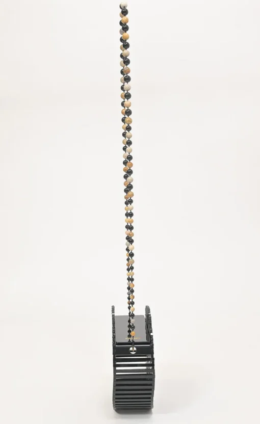 Black and brown acrylic Luna crossbody bag