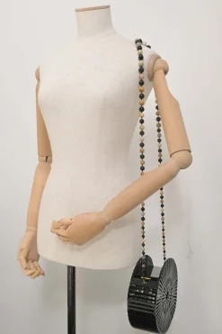 Black and brown acrylic Luna crossbody bag